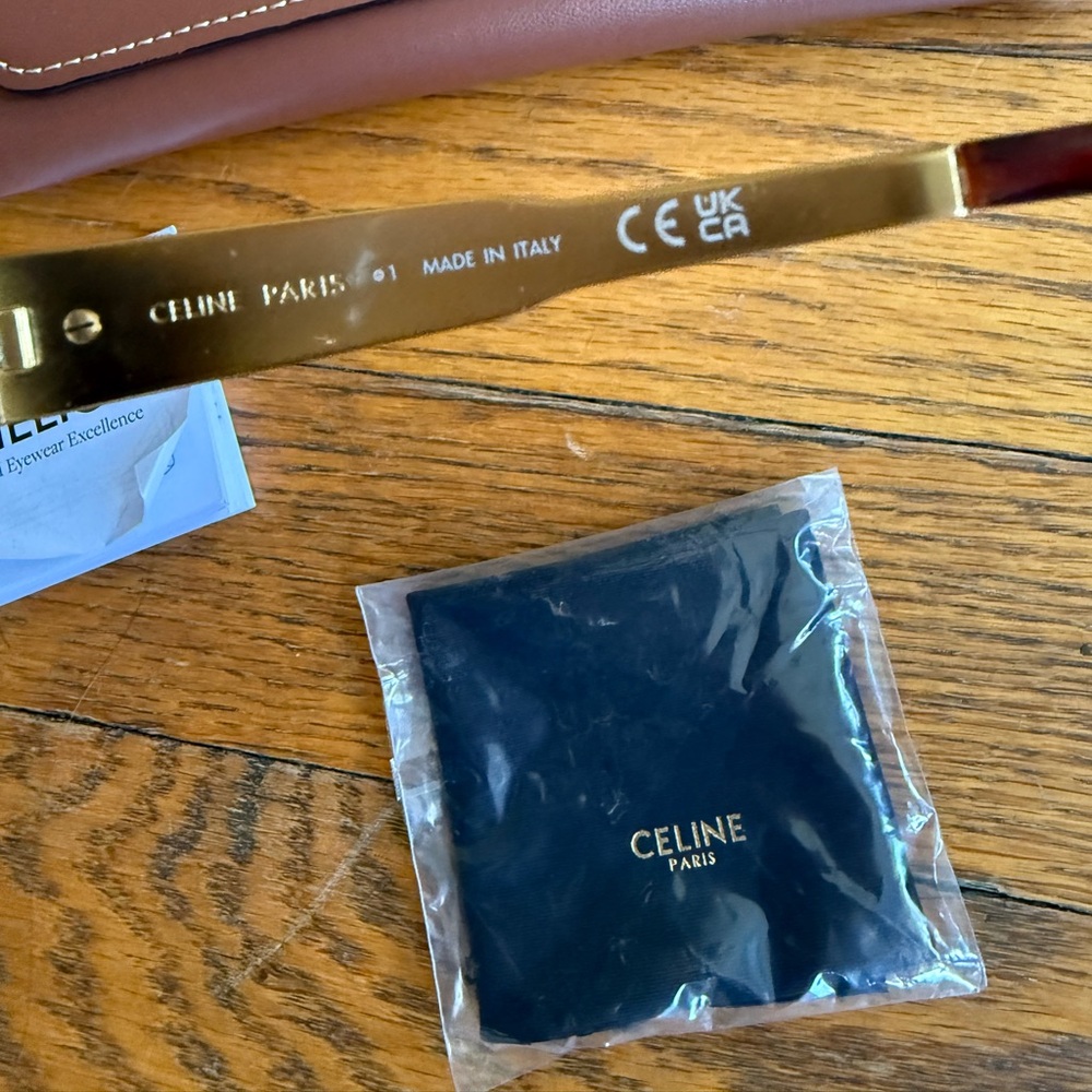 Celine Triomphe cat eye gold metal sunglasses - Picture 12 of 14